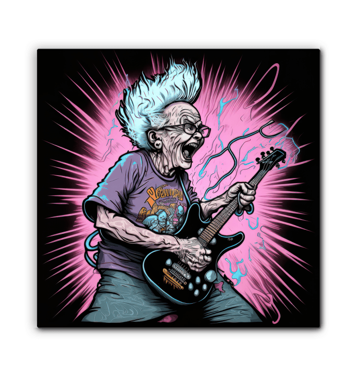 Granny shreds guitar solos wrapped canvas - Beyond T-shirts
