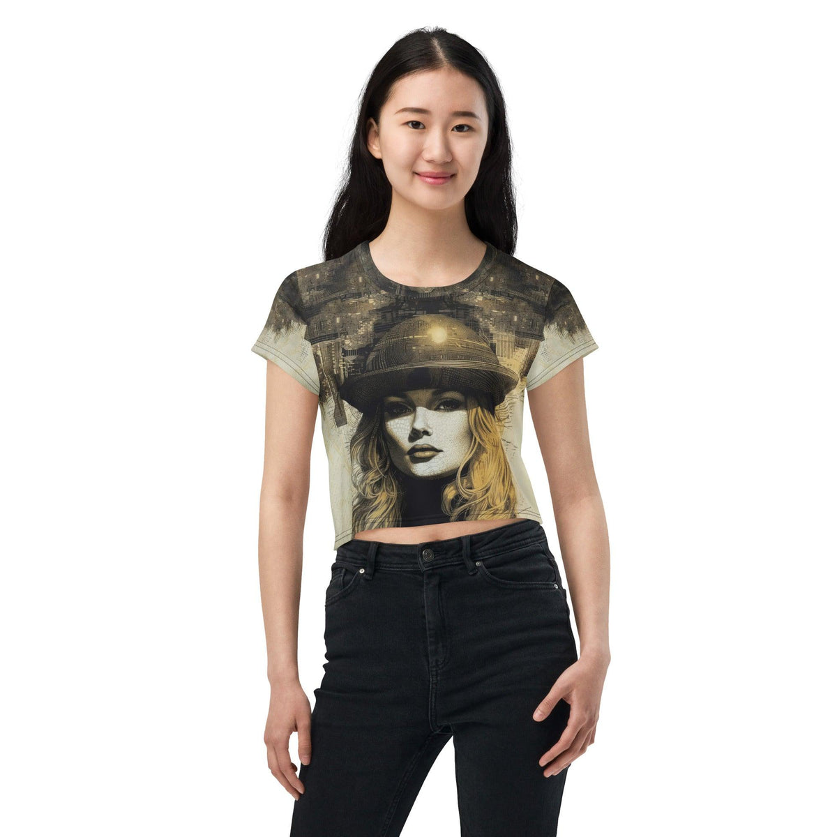Graphic Glee All-Over Print Crop Tee - Beyond T-shirts