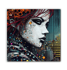 Bold and colorful Graphic Glory Wrapped Canvas artwork.
