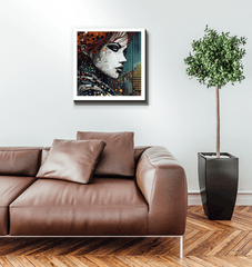 Detailed view of Graphic Glory Wrapped Canvas print quality.