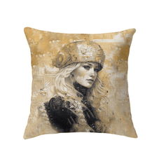 Graphic Gold Indoor Pillow - Front View