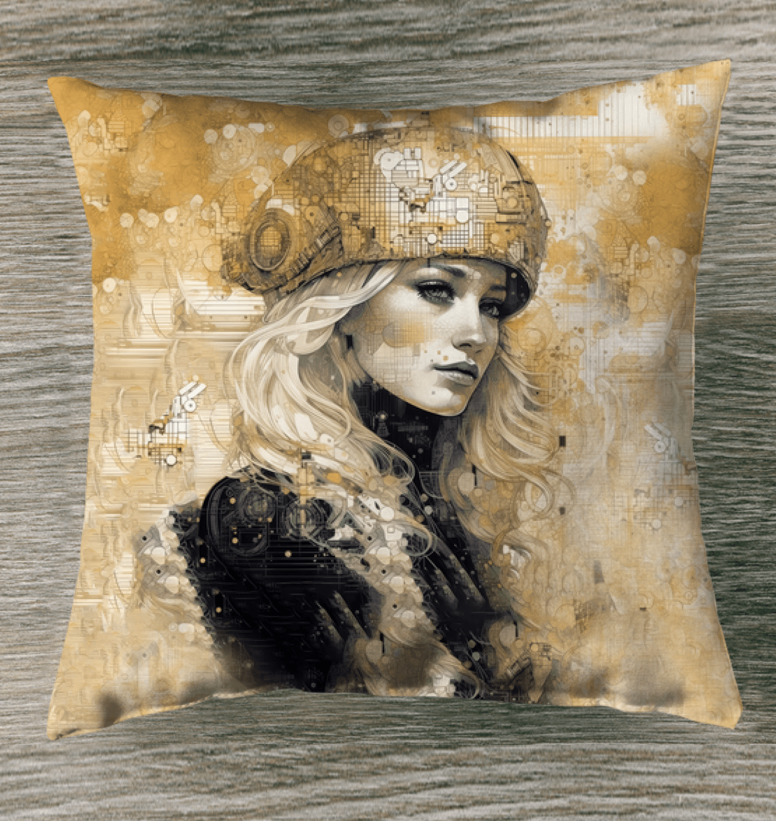 Graphic Gold Outdoor Pillow - Beyond T-shirts