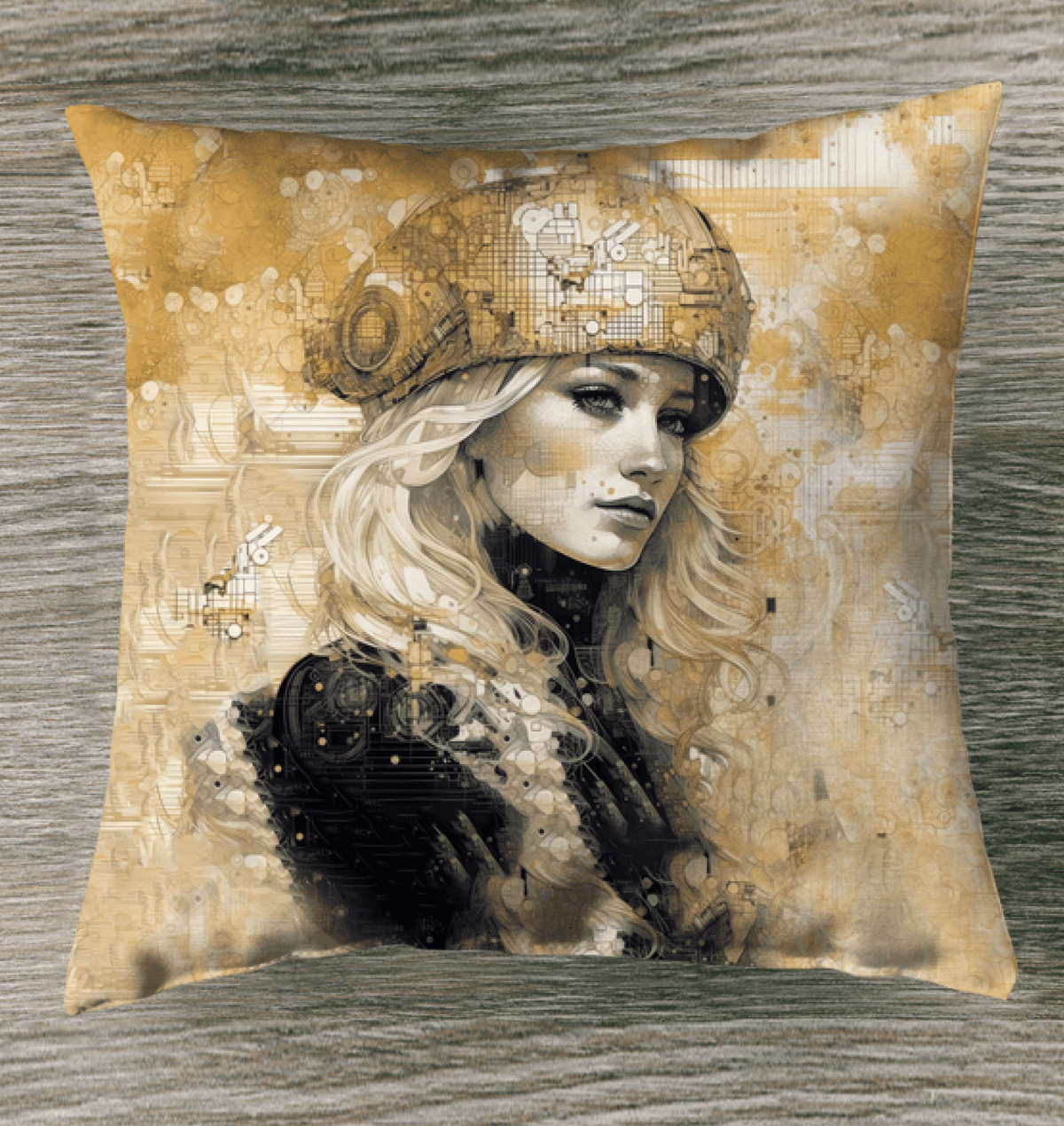 Graphic Gold Outdoor Pillow - Beyond T-shirts