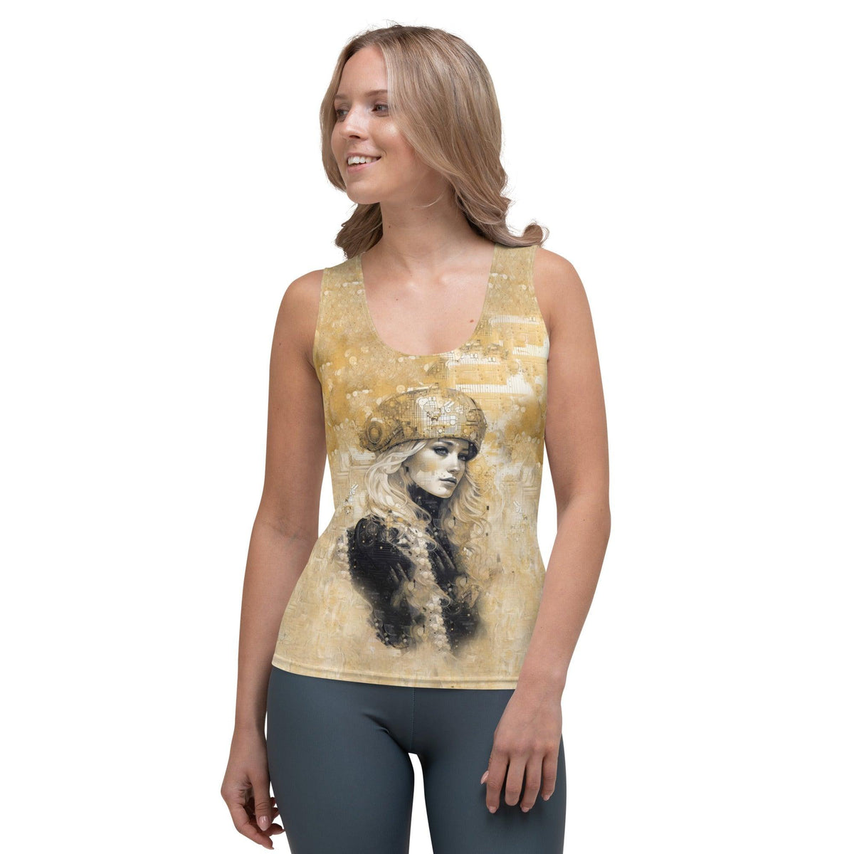 Graphic Gold Sublimation Cut & Sew Tank Top - Beyond T-shirts