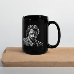 Graphic Grandeur Black Glossy Mug - Front View