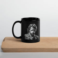 Graphic Grandeur Black Glossy Mug - Side View