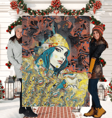 Graphic Greatness II Sherpa Blanket - Soft Sherpa Fabric Texture.