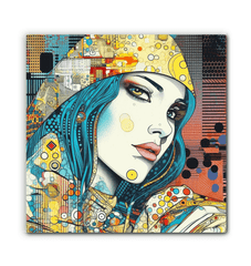 Graphic Greatness II as a centerpiece in a modern dining room.