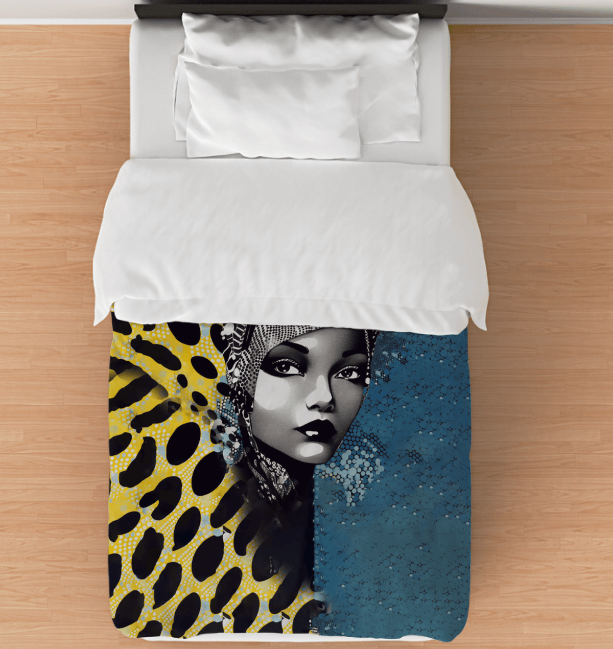 Graphic Guru Duvet Cover with intricate design for a modern bedroom.