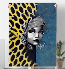 Graphic Guru Sherpa Blanket with vibrant artistic design on display.