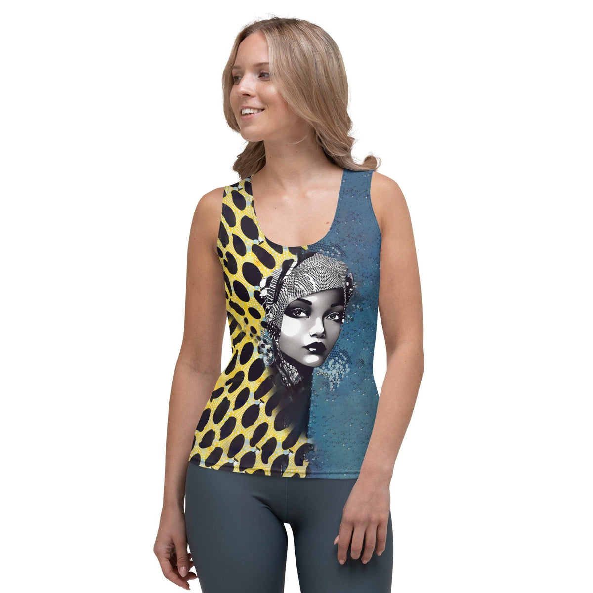 Graphic Guru sublimation tank top front view.