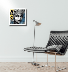 Stylish Graphic Guru wrapped canvas for home decoration.