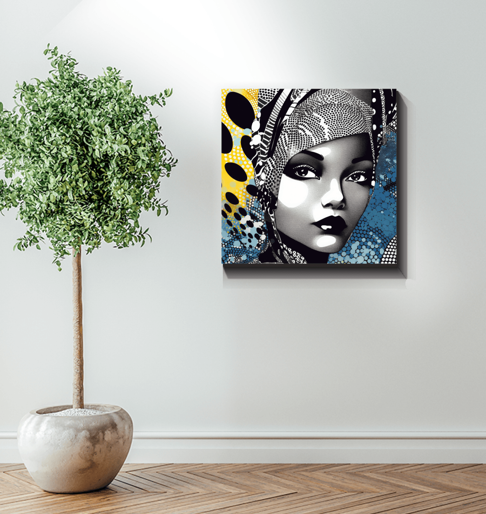 Elegant wrapped canvas with Graphic Guru artistic print.