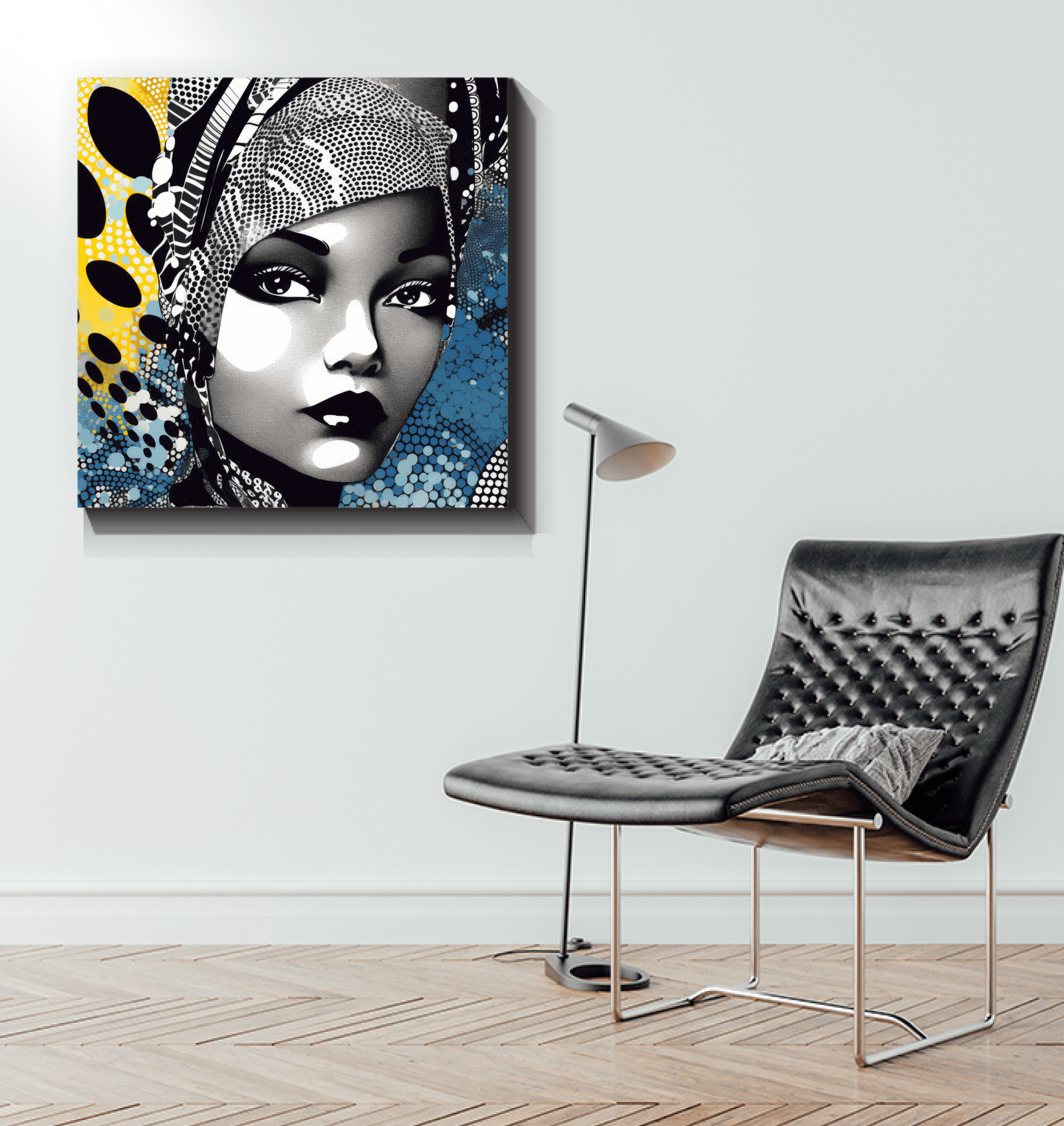 Graphic Guru: A masterpiece on wrapped canvas for art lovers.