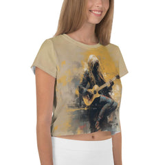 Groovy Textures All-Over Print Crop Tee - Beyond T-shirts