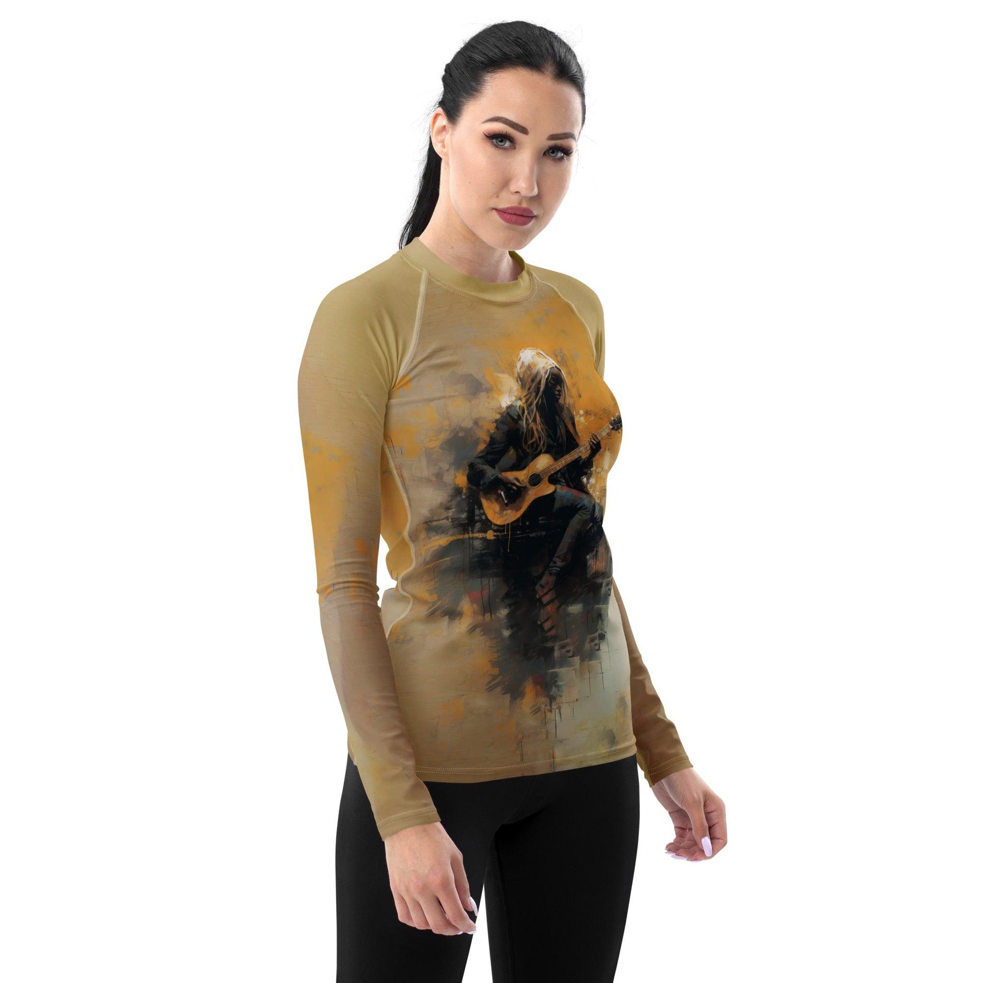 Groovy Textures Women's Rash Guard - Beyond T-shirts