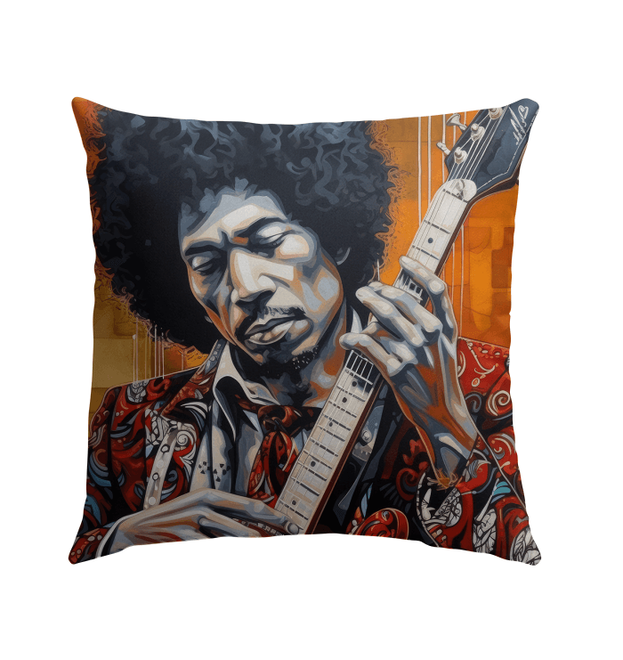 Guitar Adds Soul To Music Outdoor Pillow - Beyond T-shirts