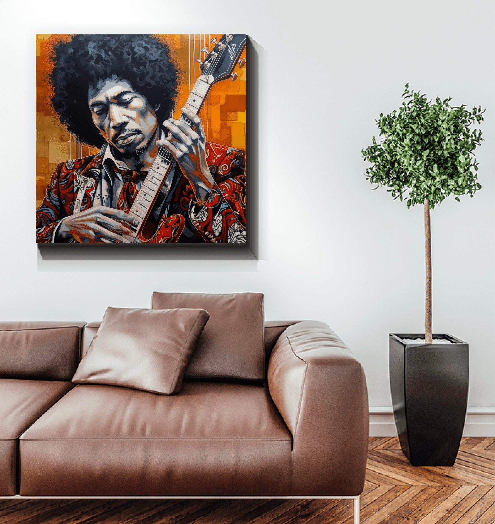 Musical instrument canvas art for interior design.