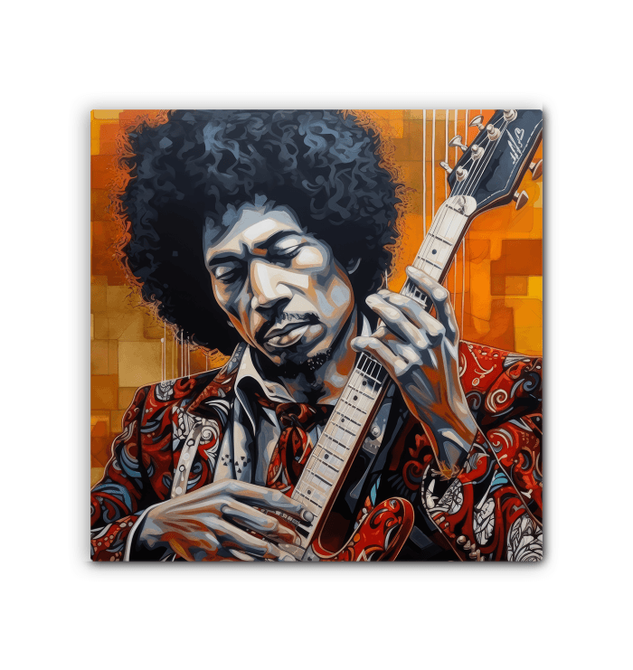 Music-inspired guitar wall art on canvas.