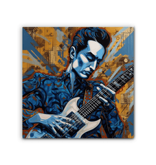 Vibrant colors of Guitar Wrapped Canvas artwork.