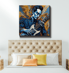 Abstract guitar expression wrapped canvas.