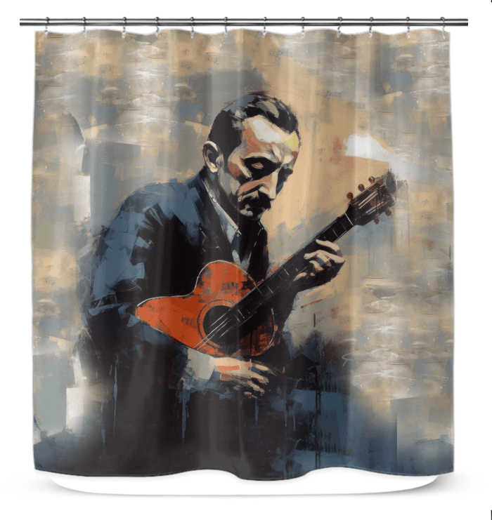 Guitar Shower Curtain - Twin