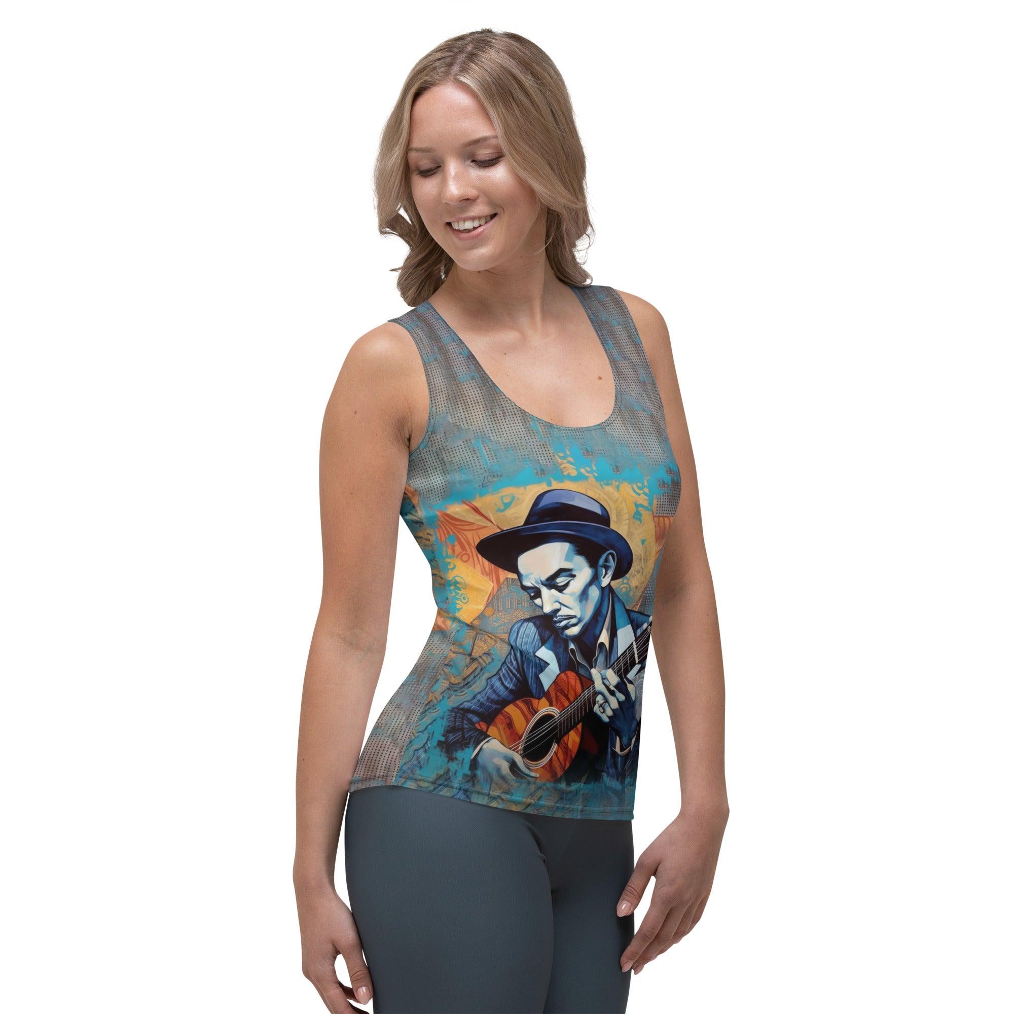 Guitar Sublimation Cut Sew Tank Top - Front View