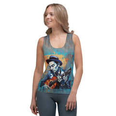 Guitar Sublimation Cut Sew Tank Top - Stylish Design Detail