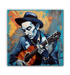 Decorative guitar canvas for pop music fans.