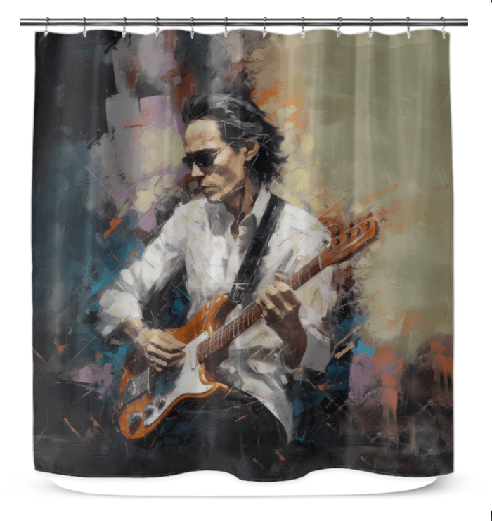 Guitar Legend Shower Curtain - Beyond T-shirts
