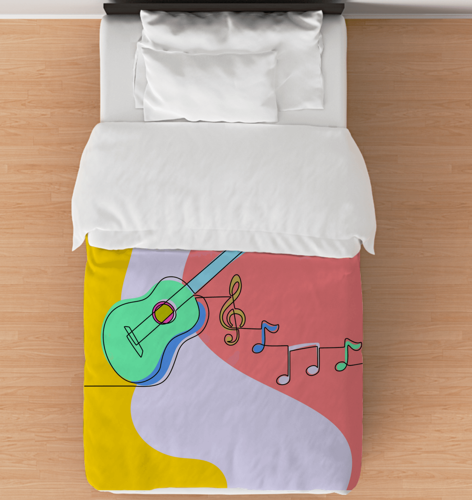 Guitar Line Art Comforter - Twin - Beyond T-shirts