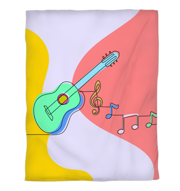 Guitar Line Art Duvet Cover - Beyond T-shirts