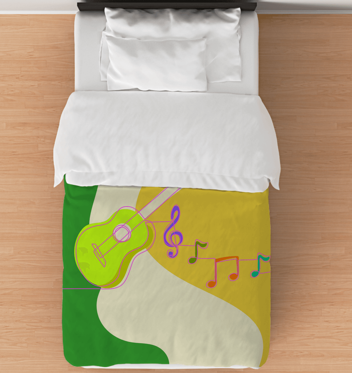 Guitar Line Art Duvet Cover - Beyond T-shirts