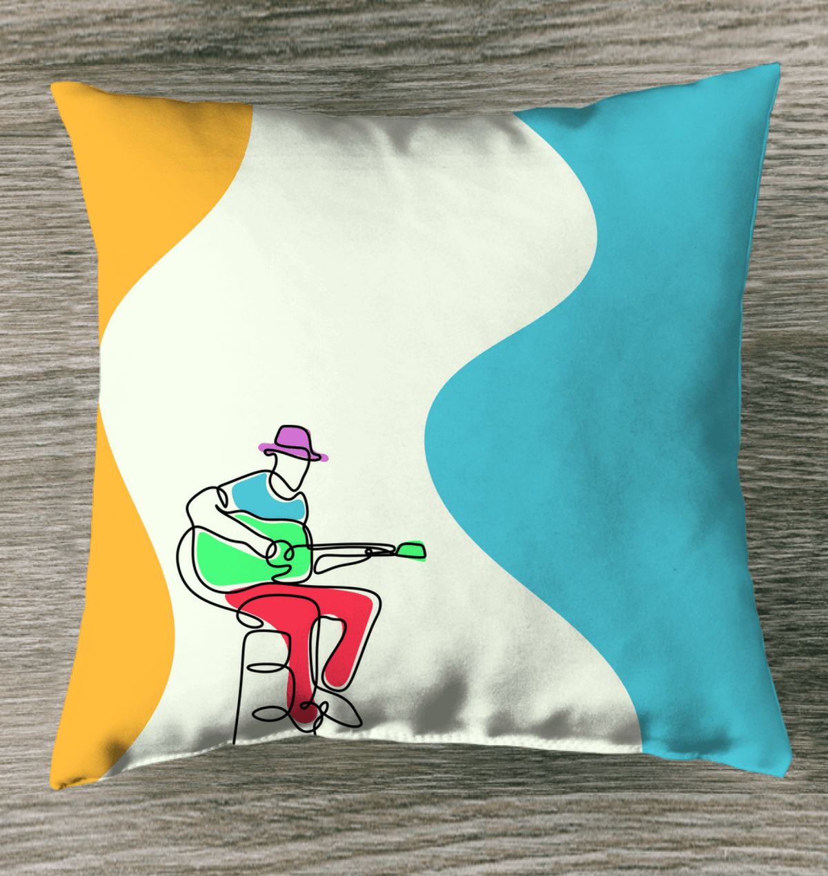 Guitar Line Art Indoor Pillow - Beyond T-shirts