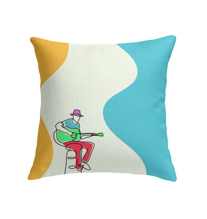 Guitar Line Art Indoor Pillow - Beyond T-shirts