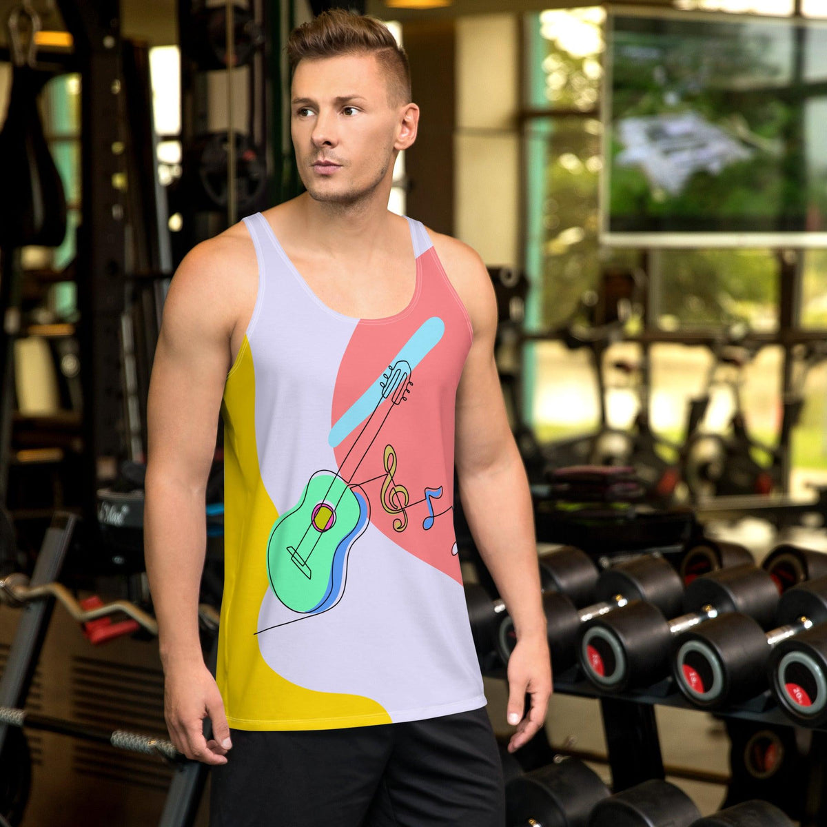 Guitar Line art Men's Tank Top - Beyond T-shirts