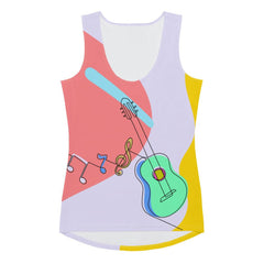 Guitar Line Art Sublimation Cut & Sew Tank Top - Beyond T-shirts