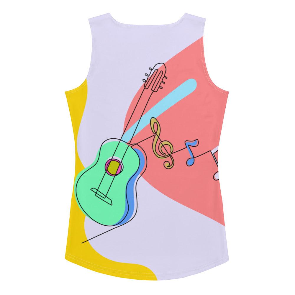 Guitar Line Art Sublimation Cut & Sew Tank Top - Beyond T-shirts