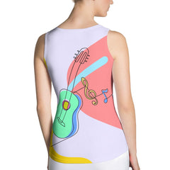 Guitar Line Art Sublimation Cut & Sew Tank Top - Beyond T-shirts