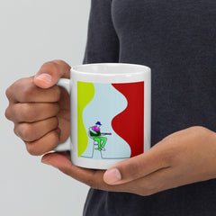 Guitar Line Art White Glossy Mug - Beyond T-shirts