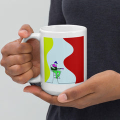 Guitar Line Art White Glossy Mug - Beyond T-shirts