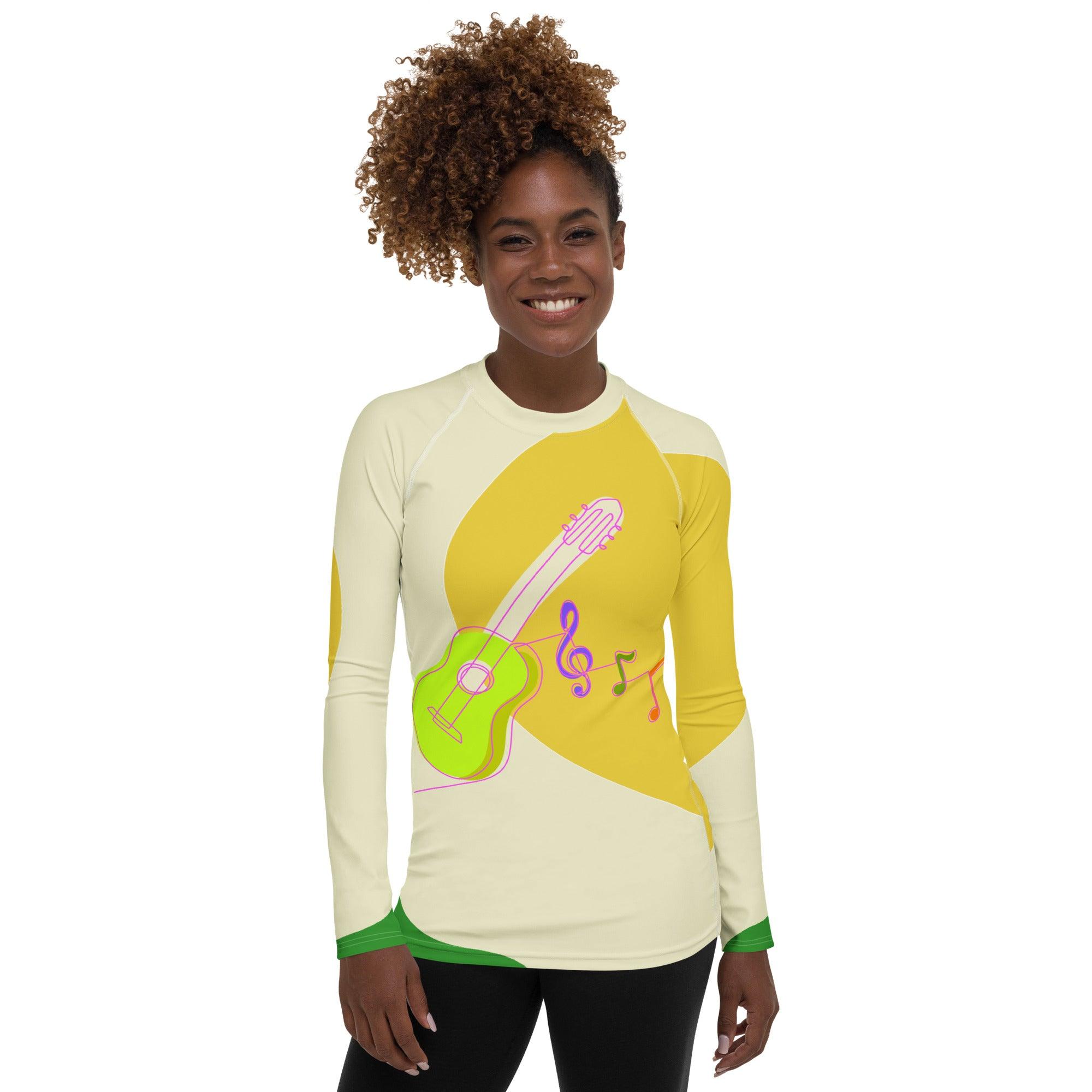 Guitar Sketch Rash Guard for Women