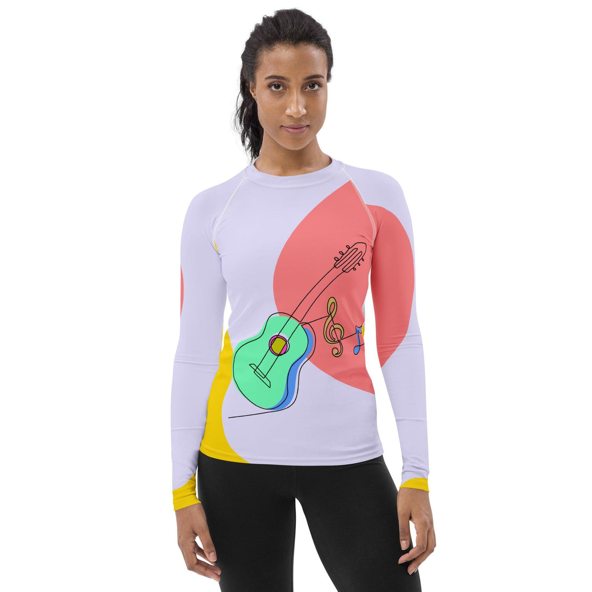 Guitar Line Art Rash Guard for Women