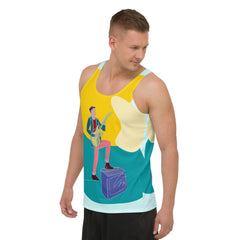 Guitar player with a combo box Men's tank top - Beyond T-shirts