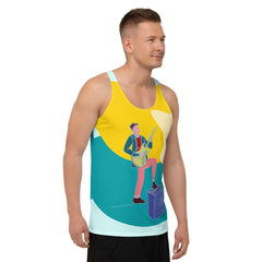 Guitar player with a combo box Men's tank top - Beyond T-shirts