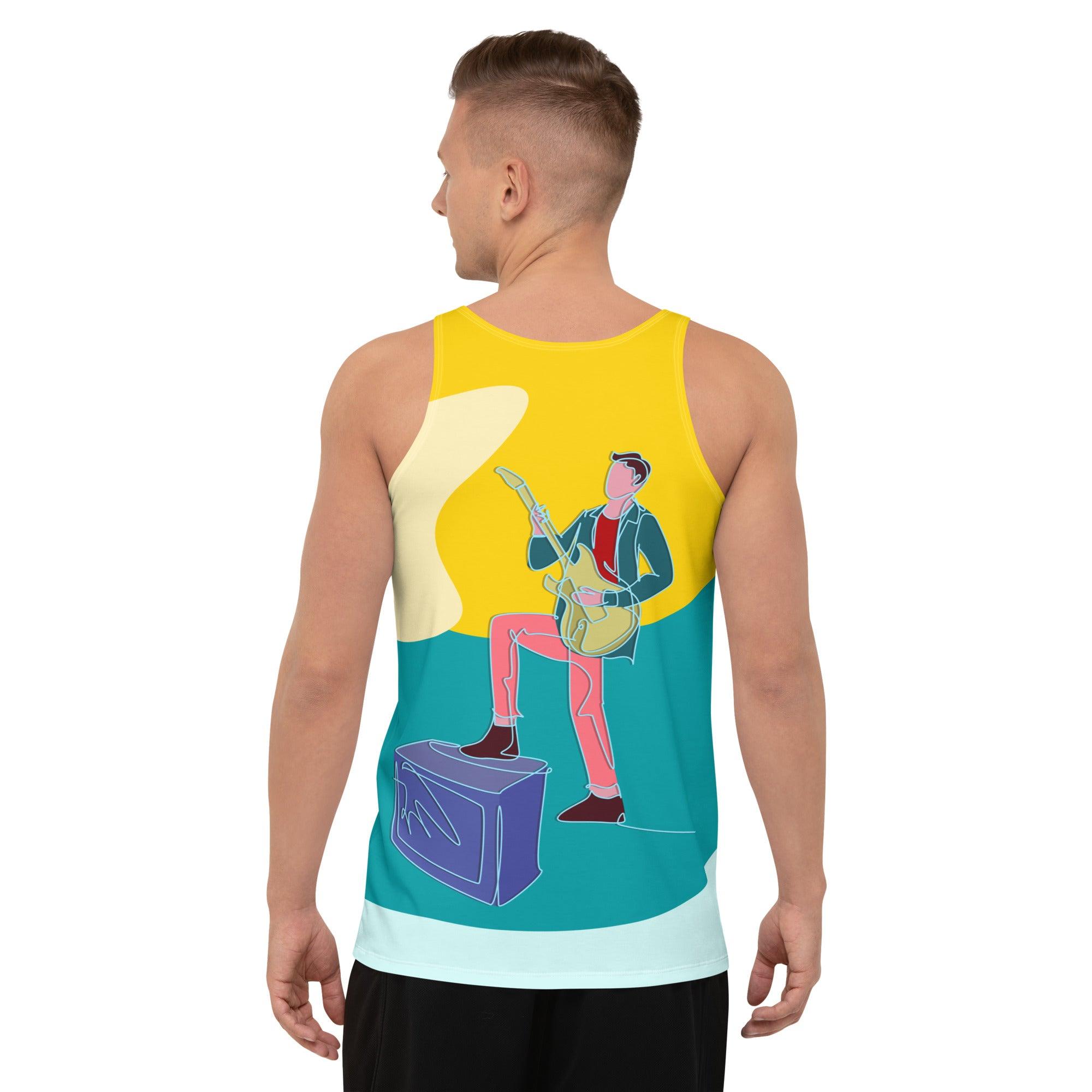 Guitar player with a combo box Men's tank top - Beyond T-shirts