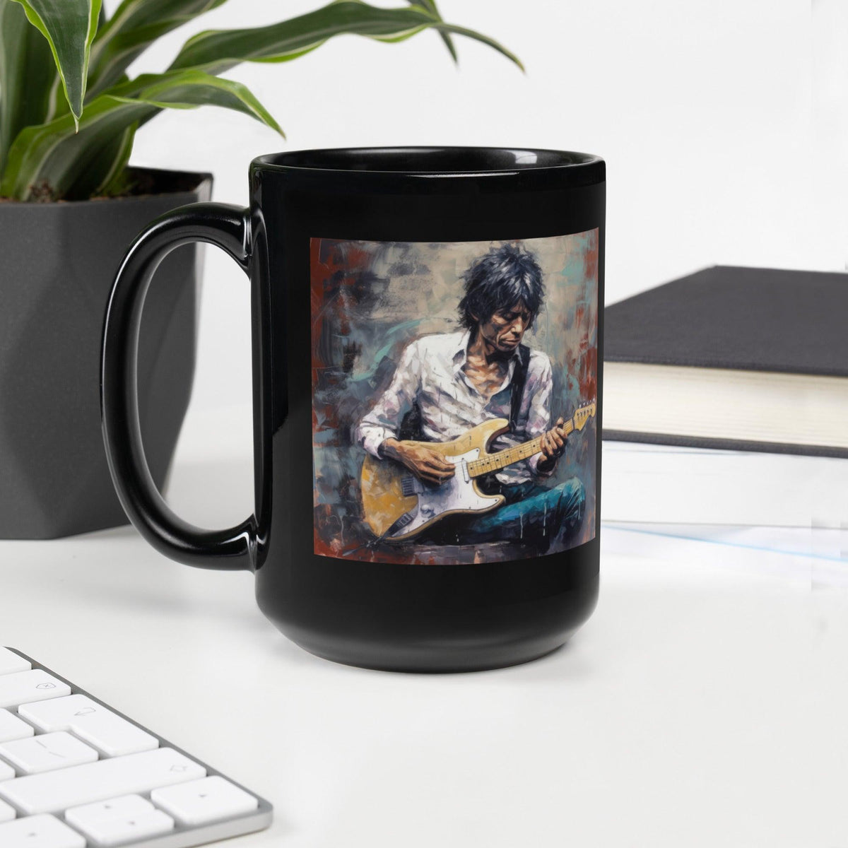 Guitar Wizard Black Glossy Mug - Beyond T-shirts