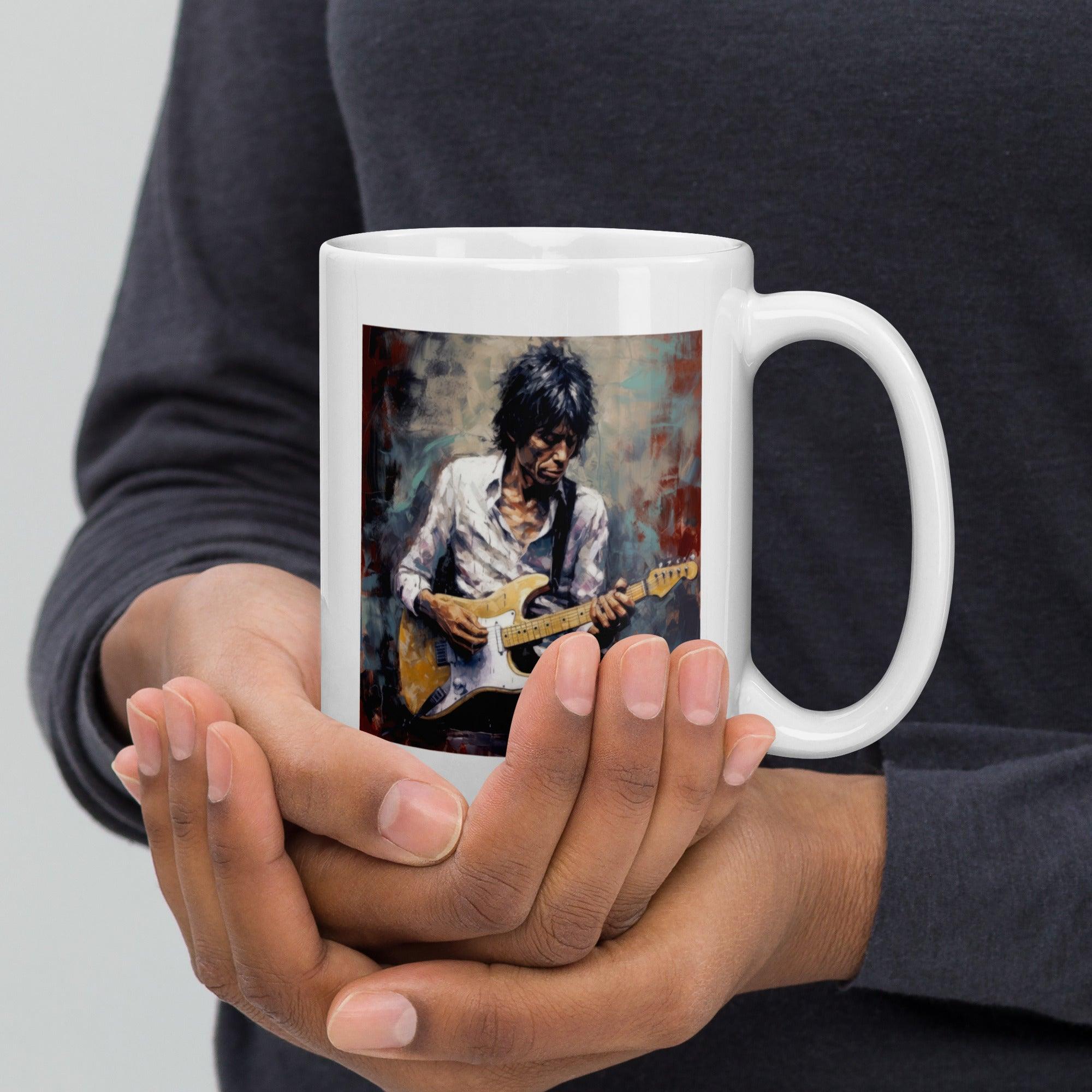 Guitar Wizard White Glossy Mug - Beyond T-shirts