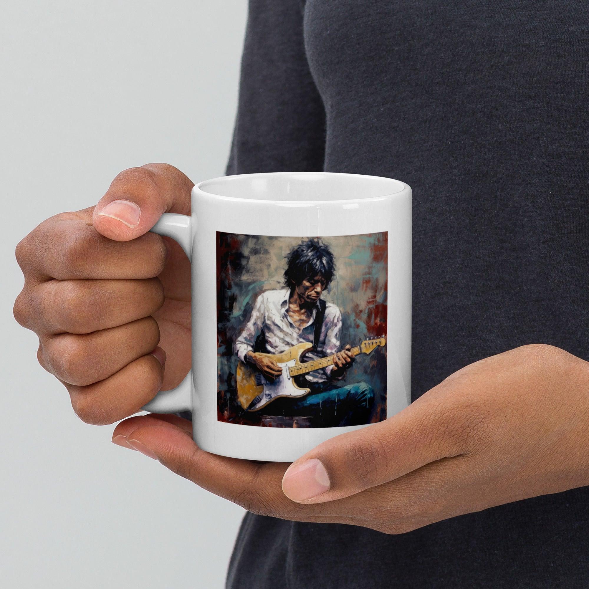 Guitar Wizard White Glossy Mug - Beyond T-shirts