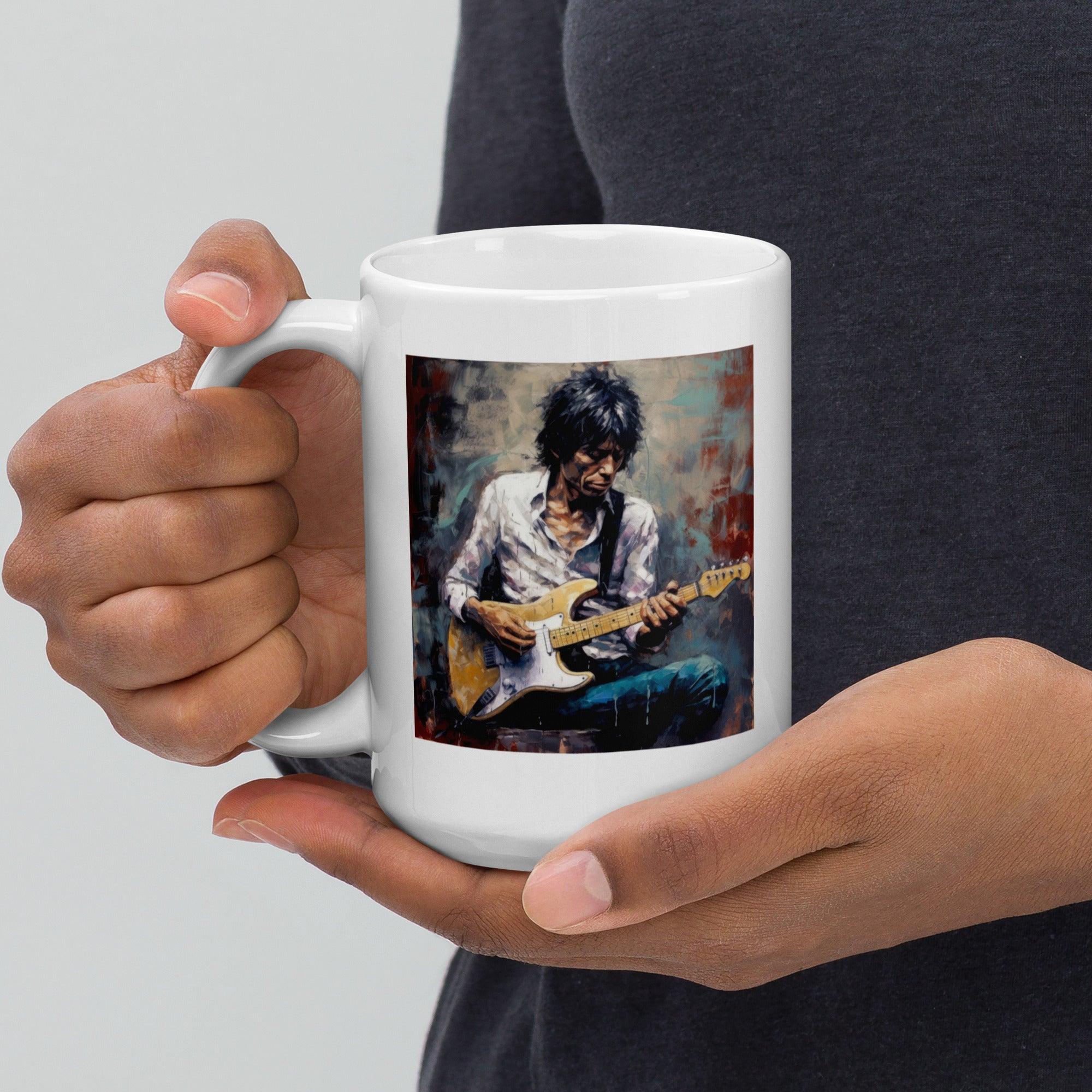 Guitar Wizard White Glossy Mug - Beyond T-shirts